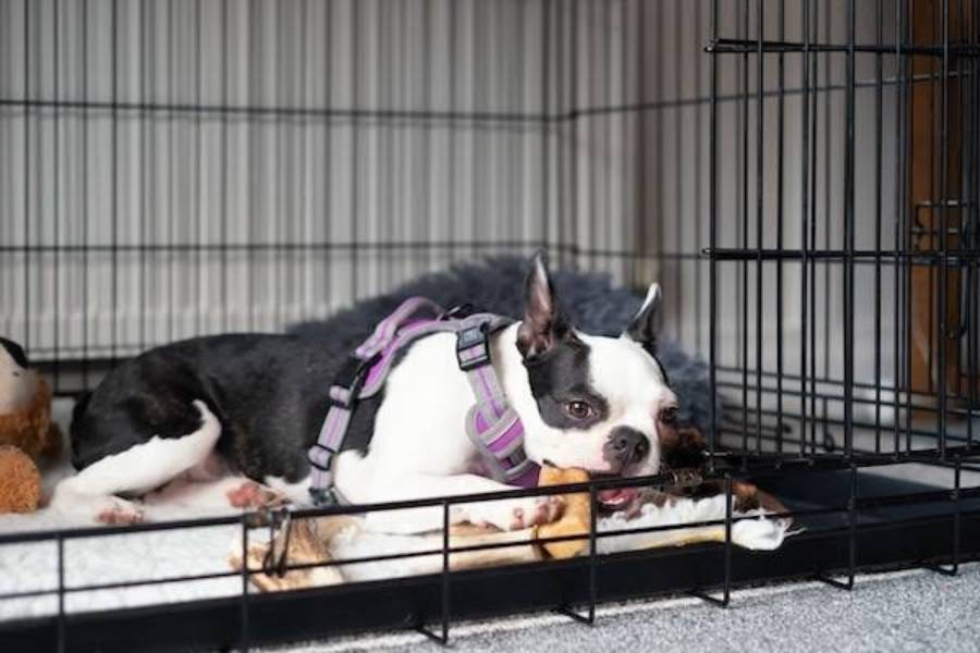 how to crate train a boston terrier